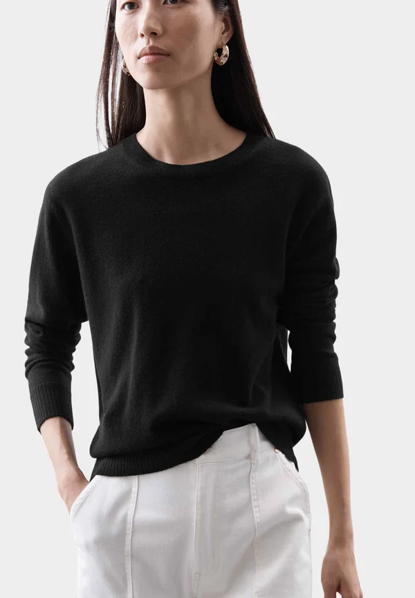 CREW NECK - Strickpullover - black
