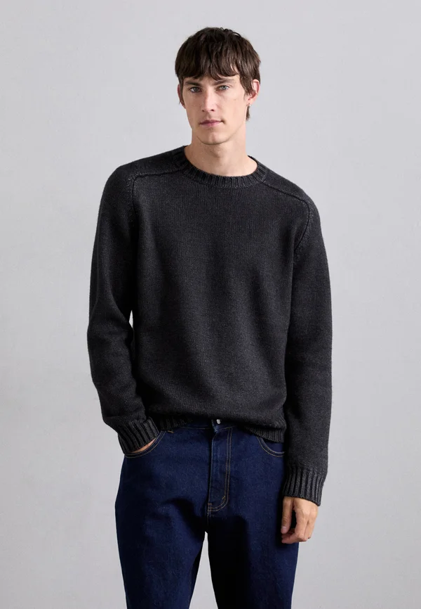 CREW NECK - Strickpullover - black