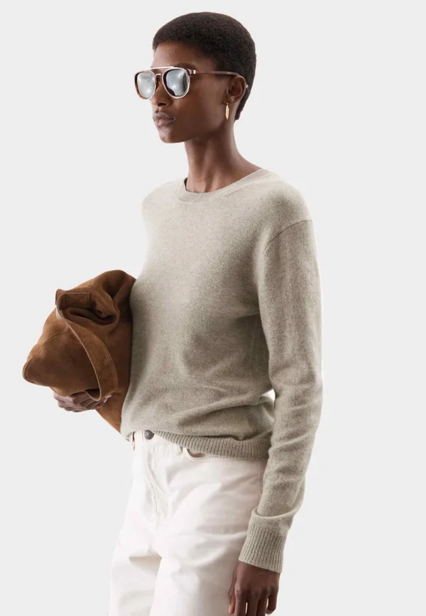 CREW NECK - Strickpullover - cappuccino