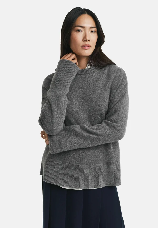 CREW NECK - Strickpullover - charcoal melange