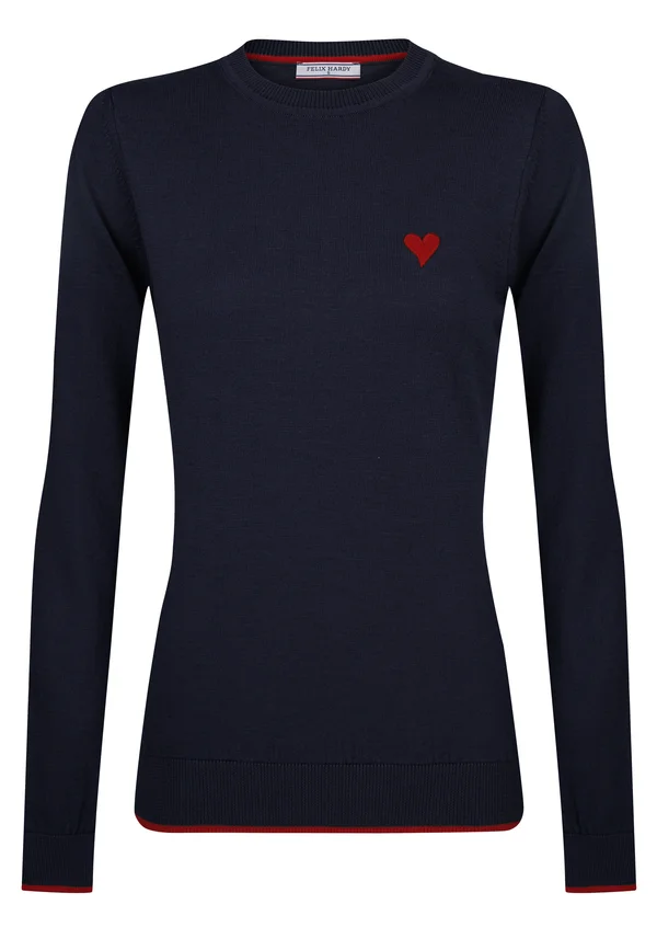 CREW NECK - Strickpullover - dark blue