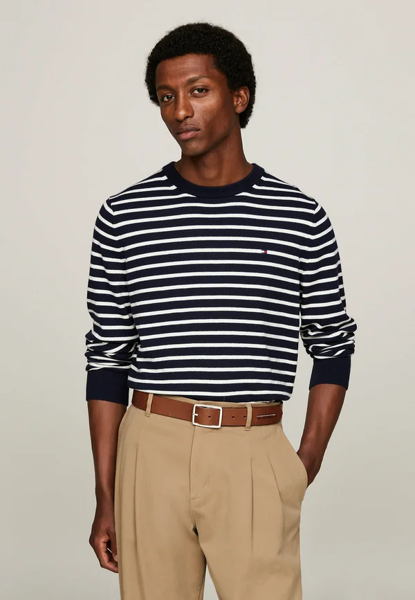 CREW NECK - Strickpullover - desert sky   ivory