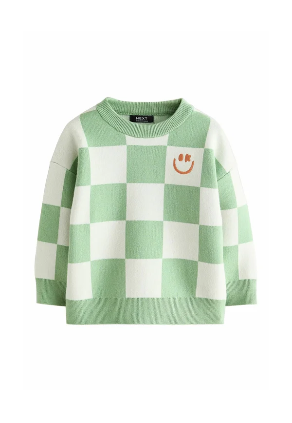 CREW NECK   - Strickpullover - green checkerboard