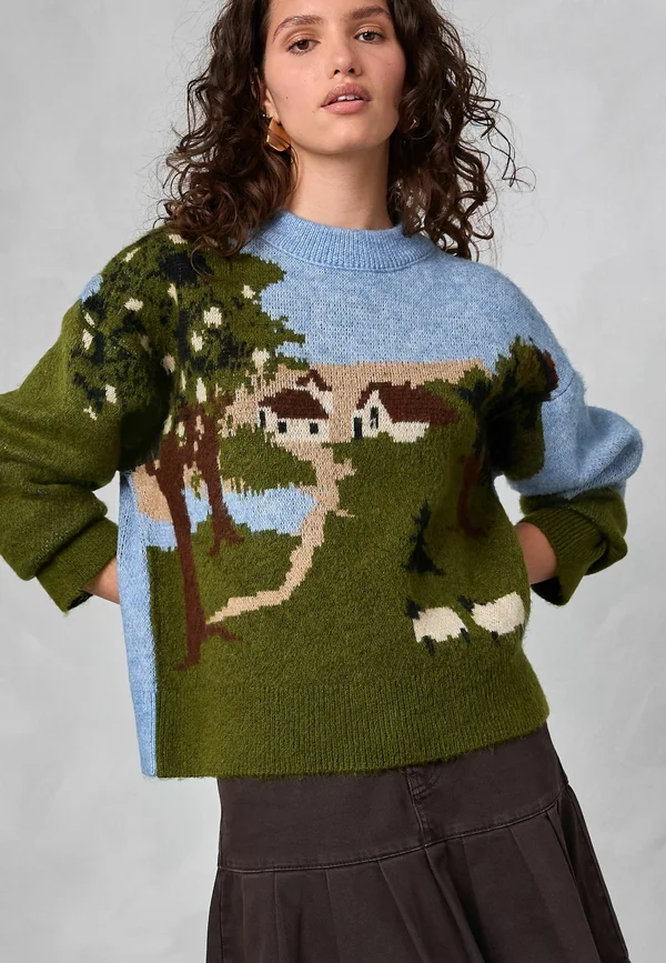 CREW NECK  - Strickpullover - green multi