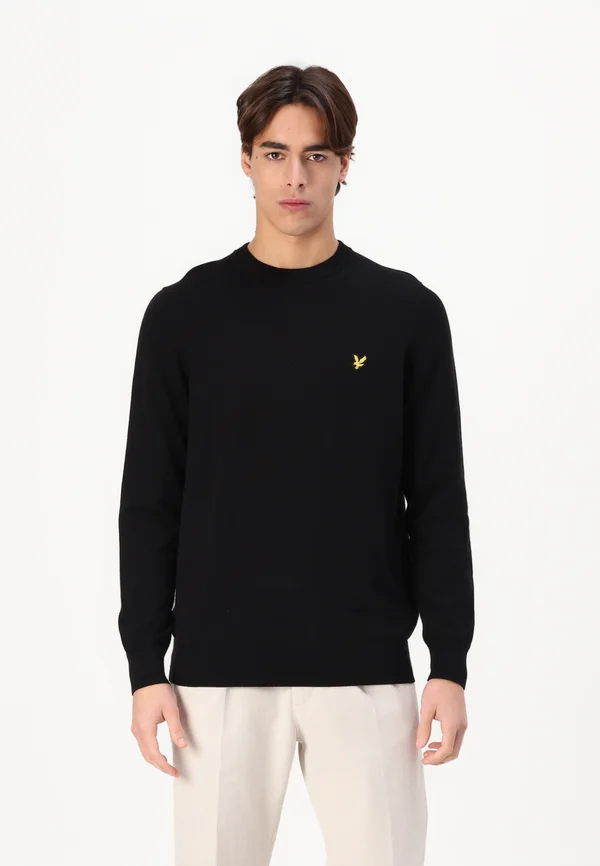 CREW NECK - Strickpullover - jet black