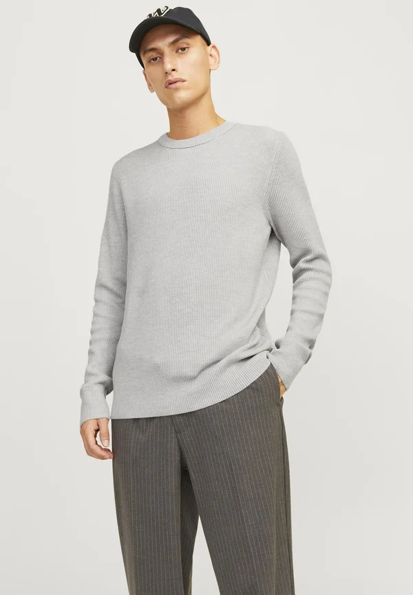 CREW NECK - Strickpullover - light grey melange