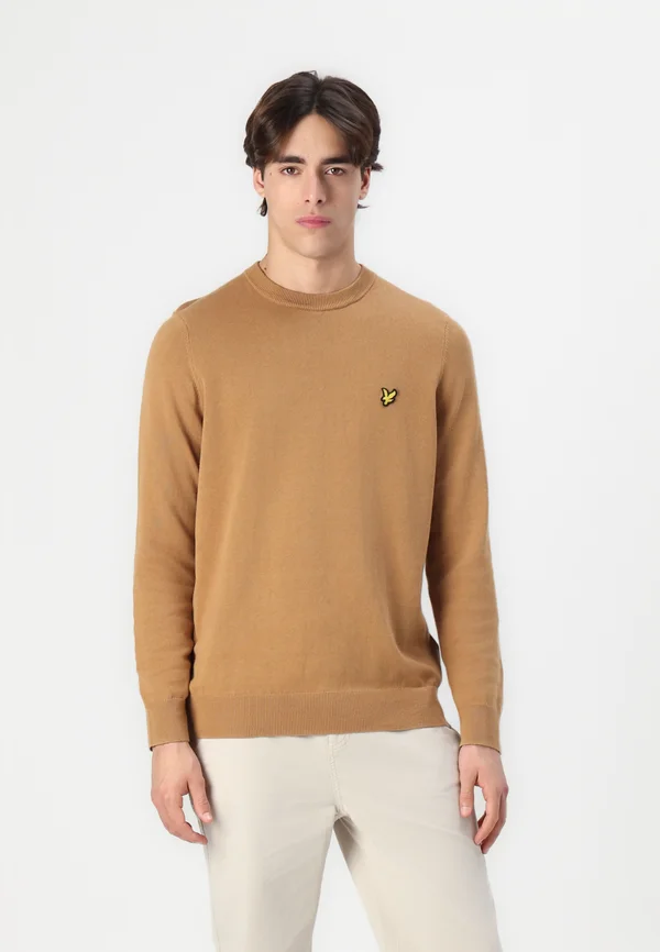 CREW NECK - Strickpullover - panel brown