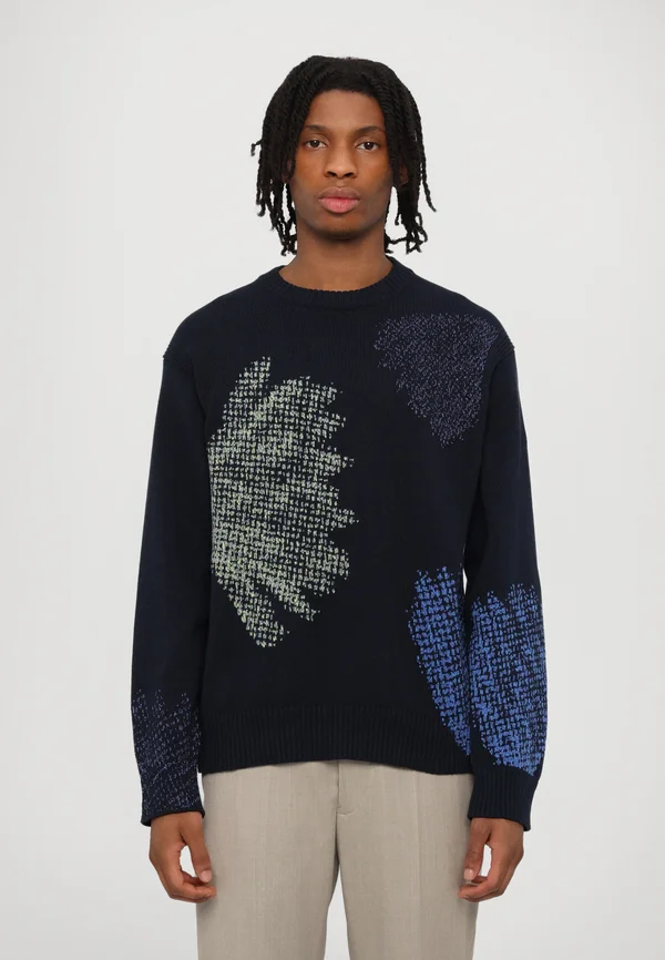 CREW NECK - Strickpullover - very dark navy