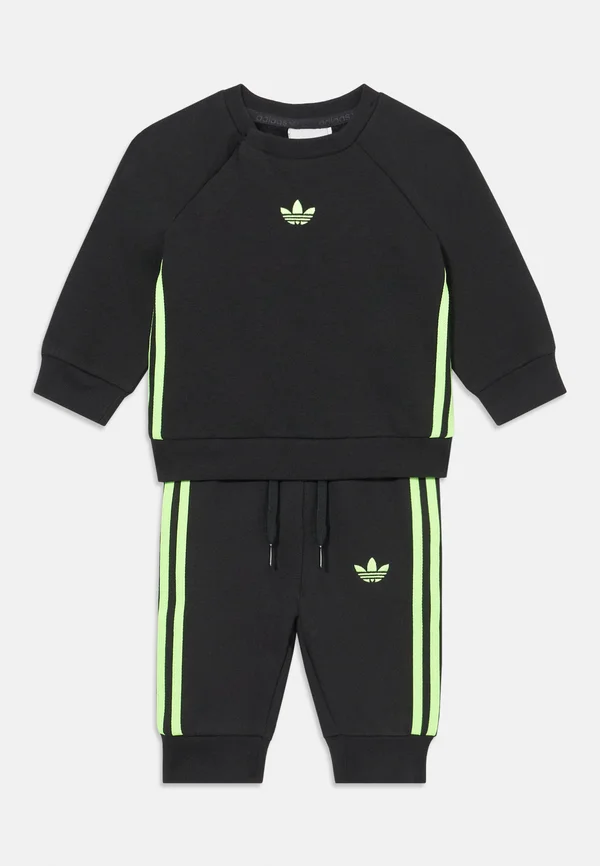 CREW SET UNISEX - Trainingsanzug - black/signal green