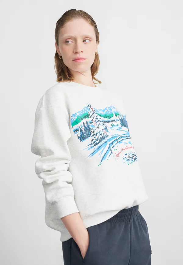 CREW SKI - Sweatshirt - birch/midnight green/black