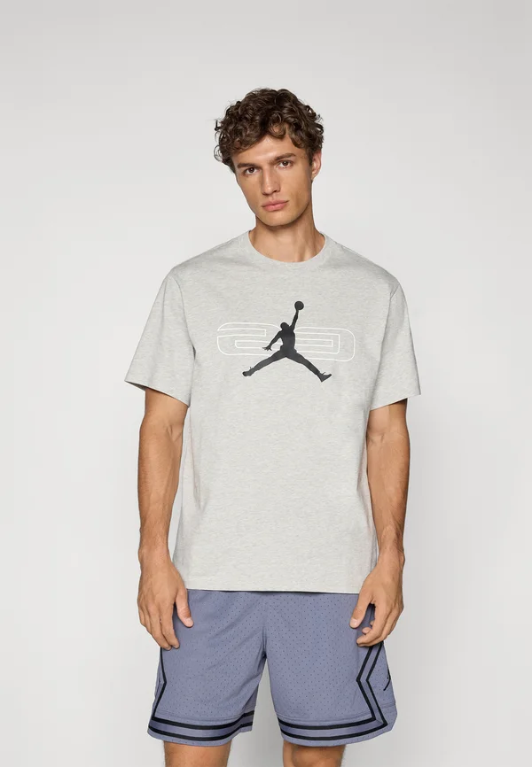 CREW - Sport T-Shirt - grey heather/black