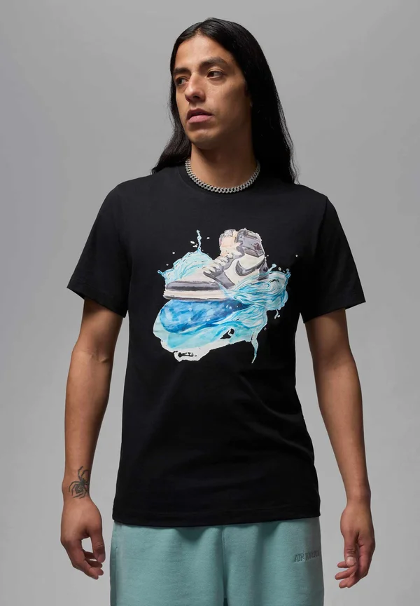 CREW - T-Shirt print - black white