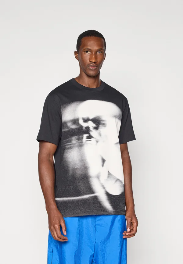 CREW - T-Shirt print - black/gamma blue