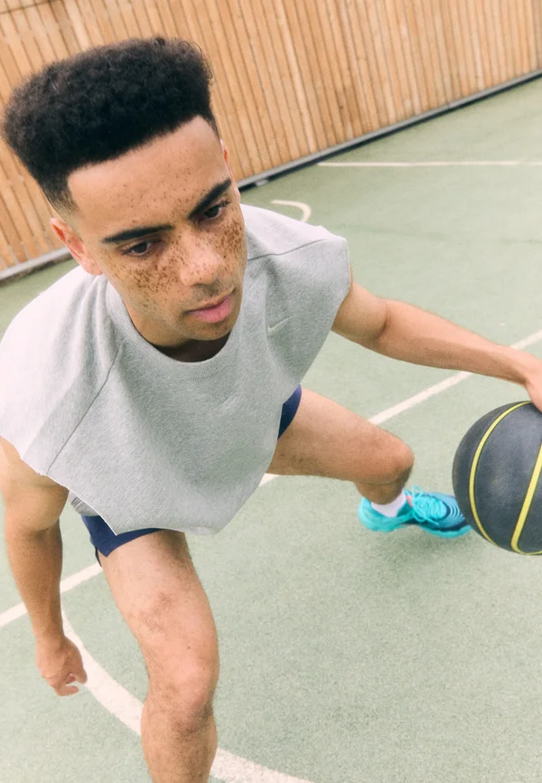 CREW - Top - dark grey heather/pale ivory