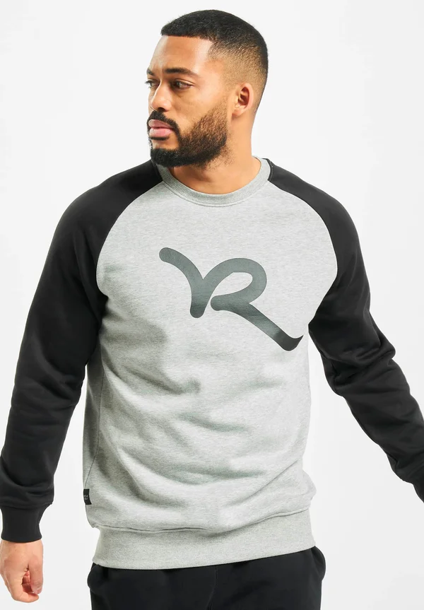 CREWNECK - Strickpullover - grey melange black