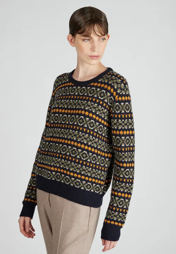 CREWNECK - Strickpullover - navy blue/fir green