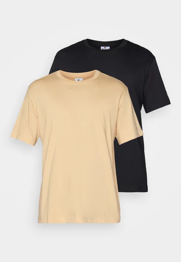 CREWNECK TEE 2 PACK - T-Shirt basic - black/taupe