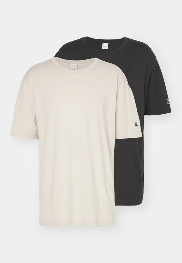 CREWNECK TEE 2 PACK - T-Shirt basic - silver lining/black