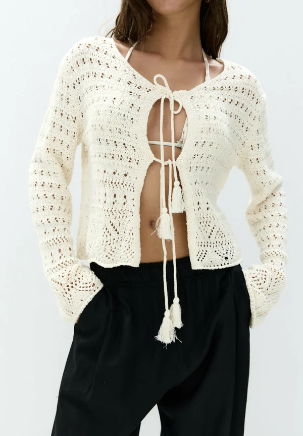 CROCHET - Strickjacke - beige
