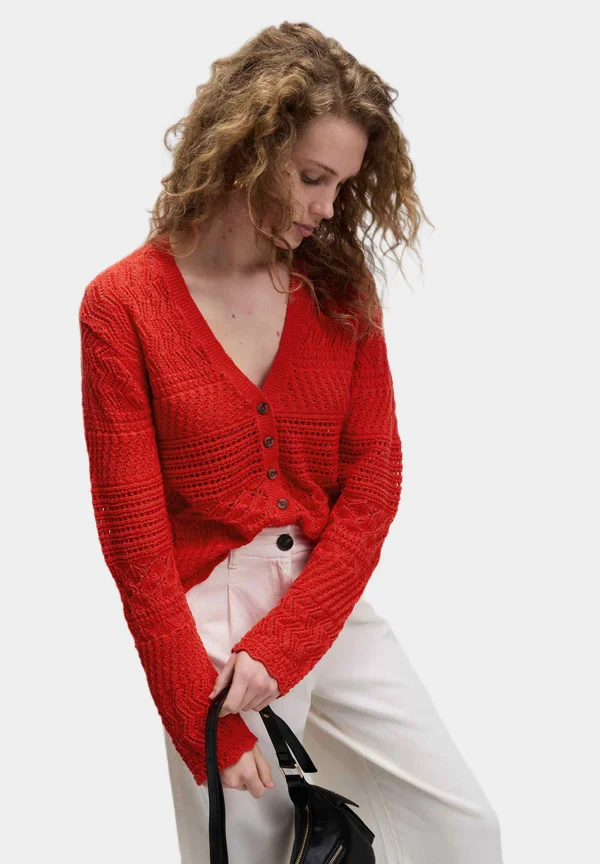 CROCHET - Strickjacke - tomato