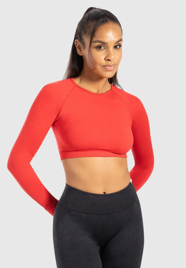 CROP LONGSLEEVE BETHY SEAMLESS - Langarmshirt - rot