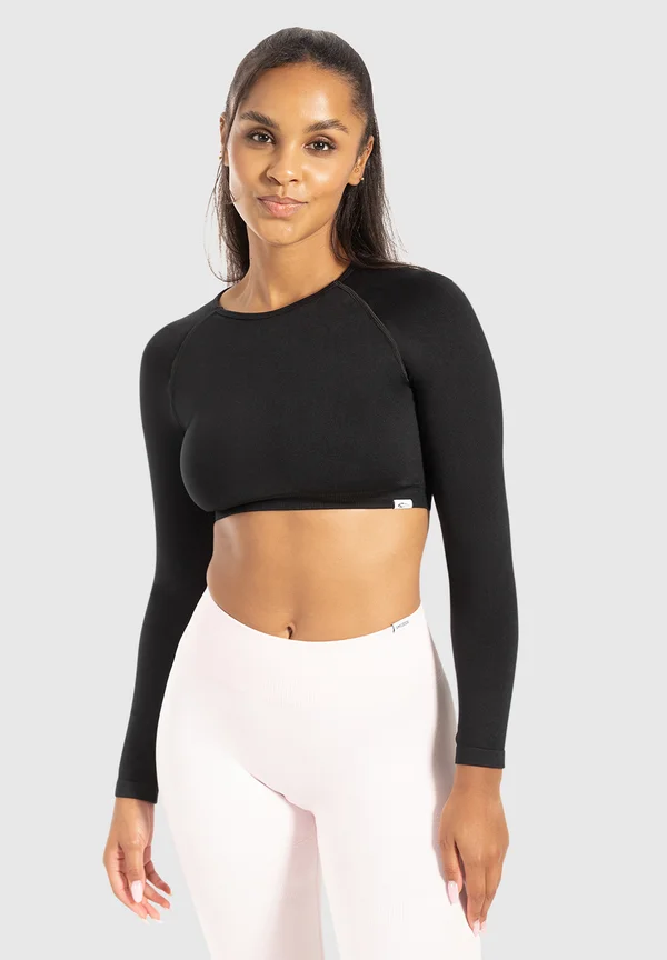 CROP LONGSLEEVE BETHY SEAMLESS - Langarmshirt - schwarz