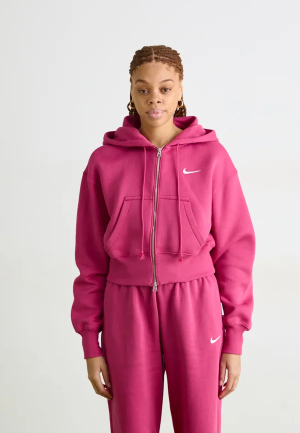 CROP - Sweatjacke - sweet beet/sail