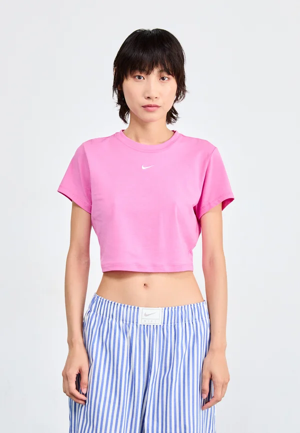 CROP - T-Shirt basic - playful pink/sail