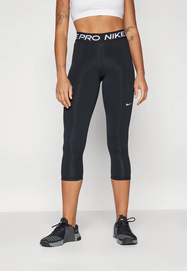 CROP - Tights - black/white