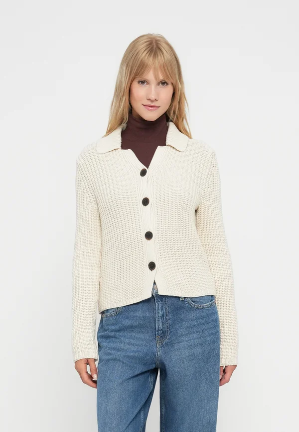 CROPPED COLLAR CARDI - Strickjacke - chino