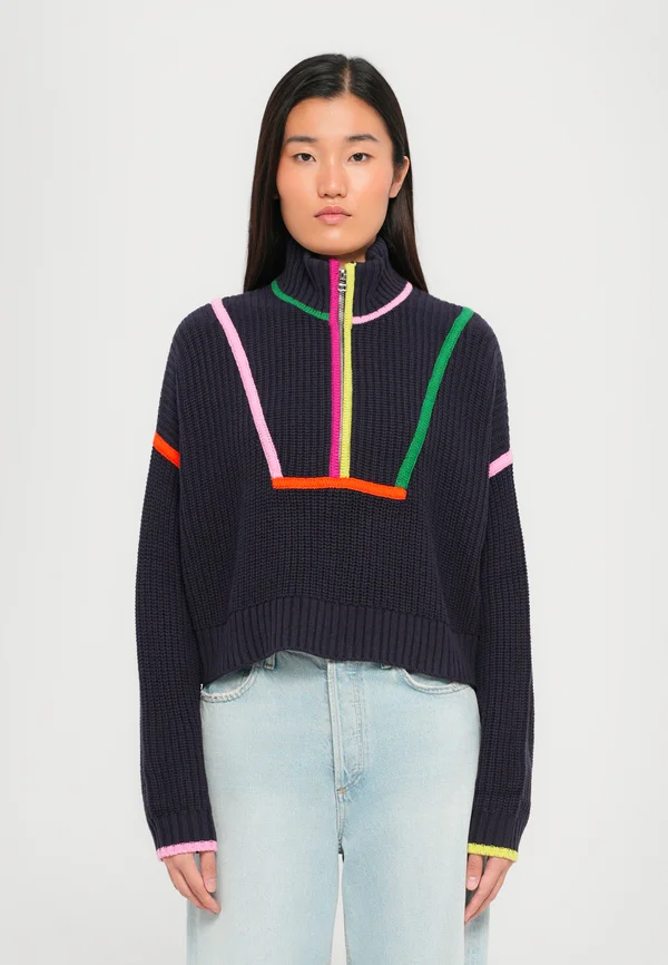 CROPPED HAMPTON - Strickpullover - navy