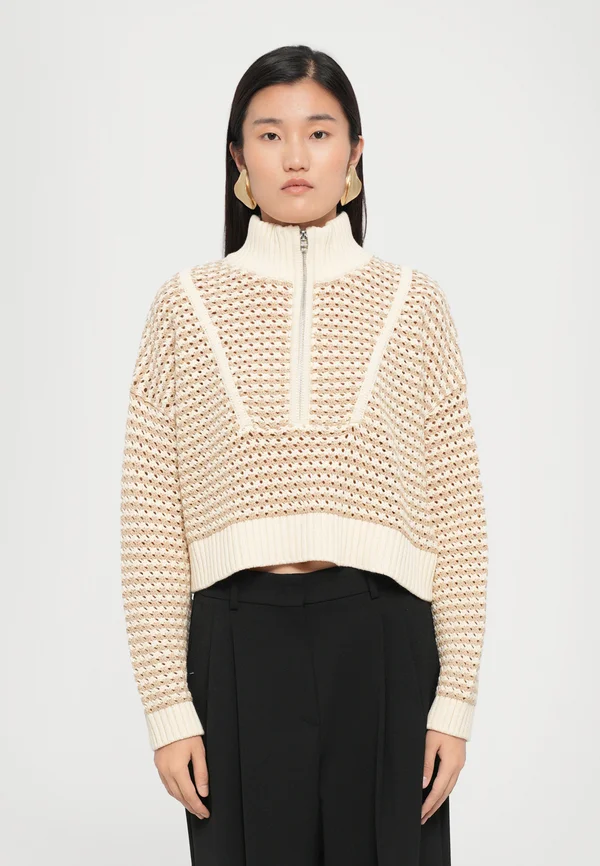 CROPPED HAMPTON SWEATER - Strickpullover - breeze creme