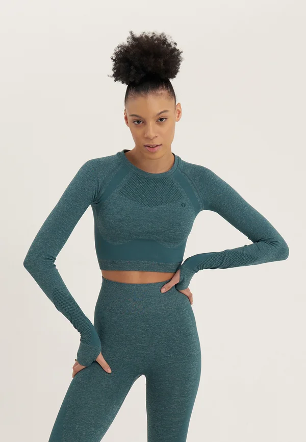 CROPPED LONG SLEEVE SEAMLESS TOP - Langarmshirt - mint