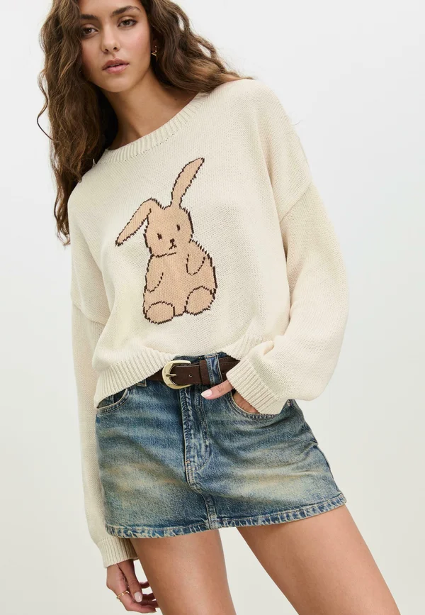 CROPPED RABBIT  - Strickpullover - white
