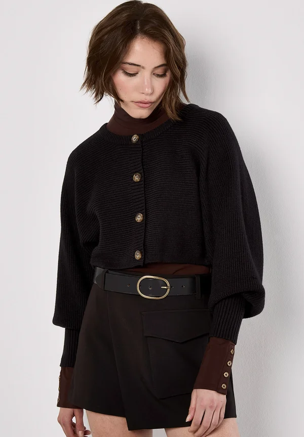 CROPPED - Strickjacke - black