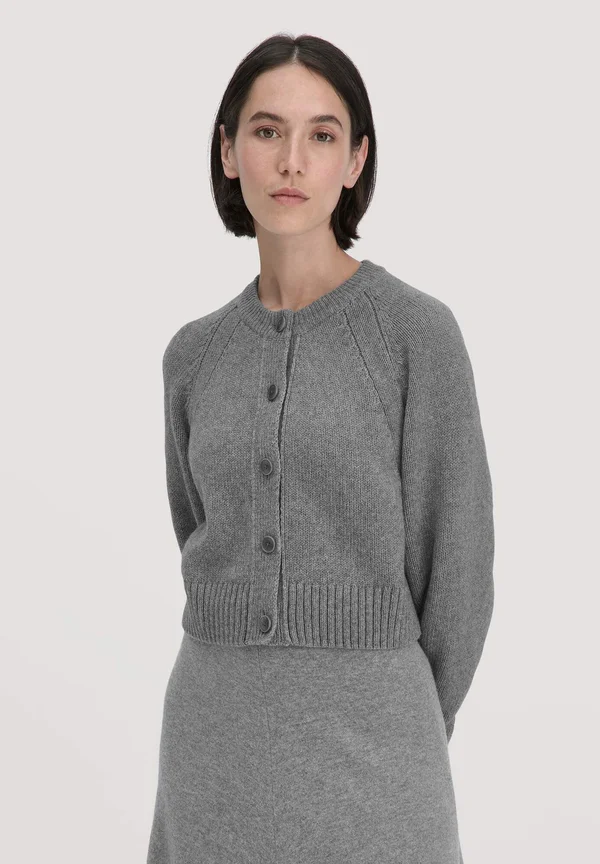 CROPPED - Strickjacke - grau