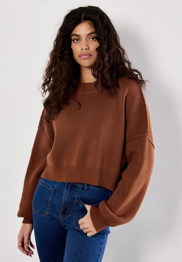 CROPPED - Strickpullover - rust