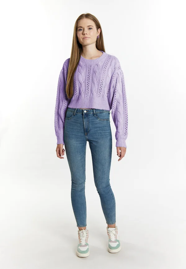 CROPPED  - Strickpullover - violett