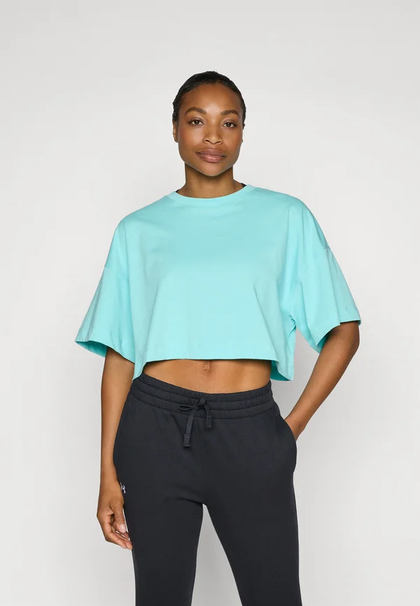 CROPPED - T-Shirt print - basic turquoise
