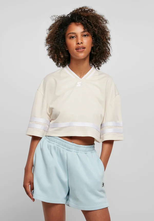 CROPPED  - T-Shirt print - palewhite/white