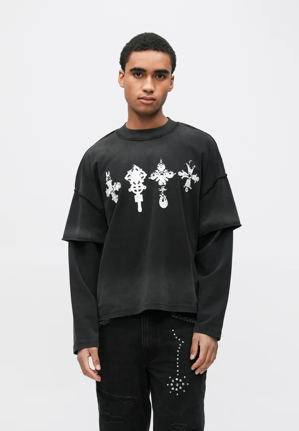 CROSS LONG SLEEVE - Langarmshirt - black