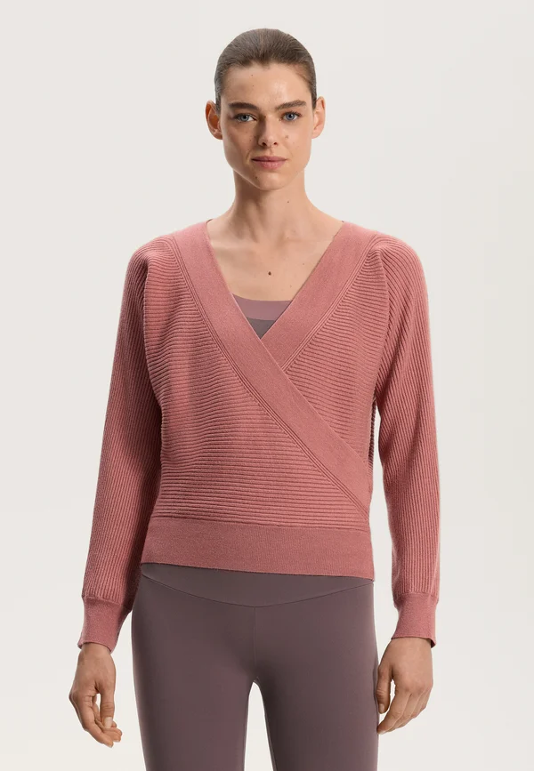 CROSSOVER RIB KNIT - Strickpullover - mottled pink