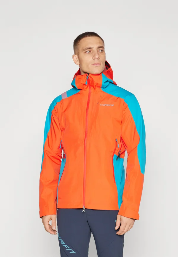 CROSSRIDGE EVO - Hardshelljacke - cherry tomato/tropic blue