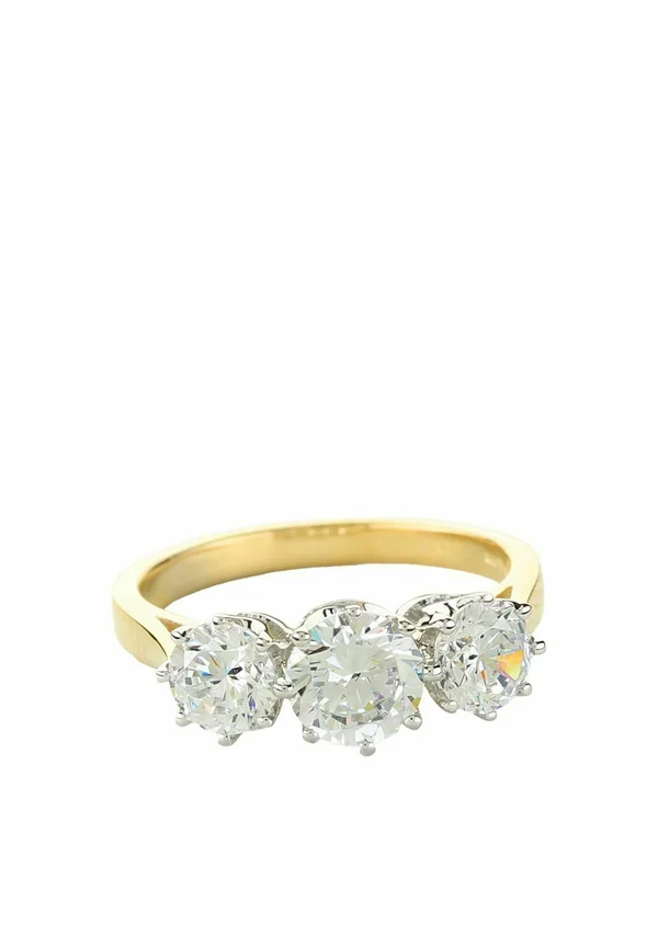 CUBIC ZIRCONIA THREE STONE - Ring - gold-coloured