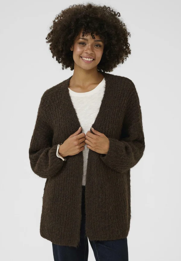 CUBRAVA CARDIGAN - Strickjacke - coffee bean melange