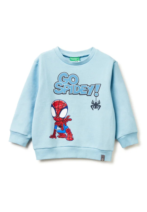 CUFFS AND HEM MULTICOLOR PRINT ON BACK LOGO LABEL ON LEFT FRONT HEM - Sweatshirt - blue