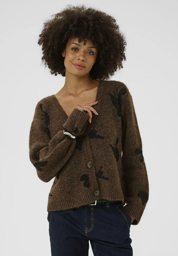 CUFREYA  - Strickjacke - coffee bean/black melange