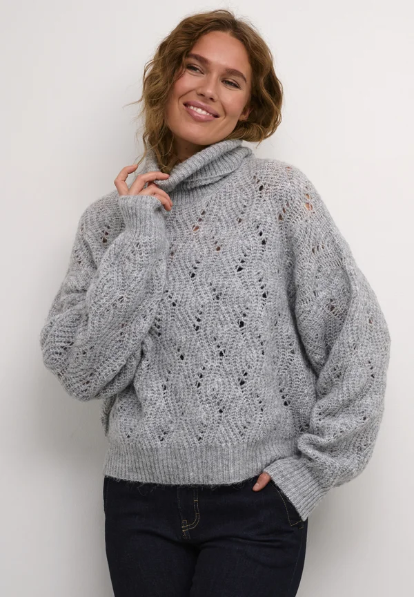 CUKIMMY ROLLNECK - Strickpullover - light grey melange