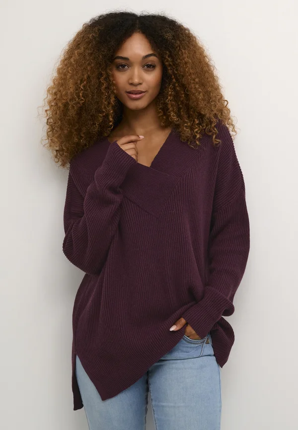 CUOLIVIA V-NECK PULLOVER - Strickpullover - winetasting