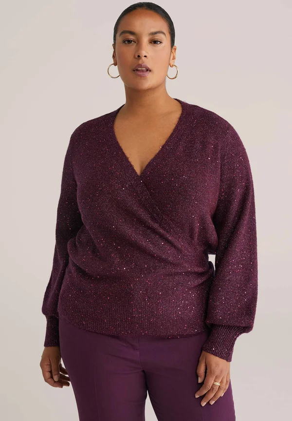CURVE - Strickjacke - aubergine